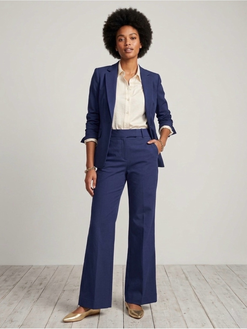 Michael Kors Navy Blue Petite or Cropped Pants Size 4 NWT